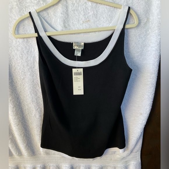 Chico’s Apparel Doubletime Sleeveless Knit Black/White; NWT; 1 - Picture 2 of 11